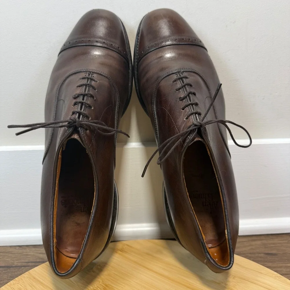 Allen Edmonds Byron Oxford Mens 10.5 C Brown Cap Toe Brogue 14380